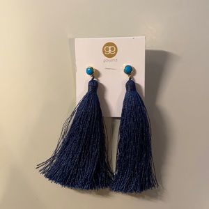 Gorjana Blue and Gold Tassel Earrings
